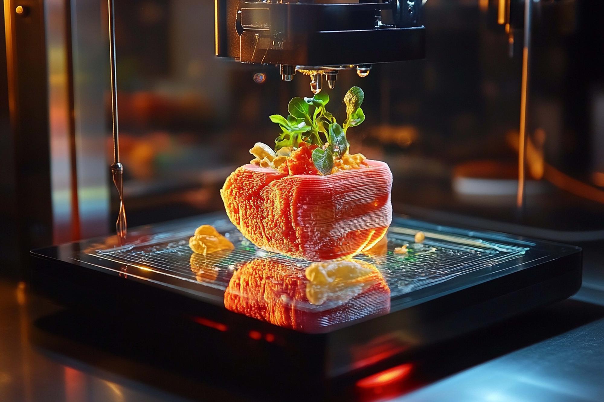 close-up of modern garnish technique